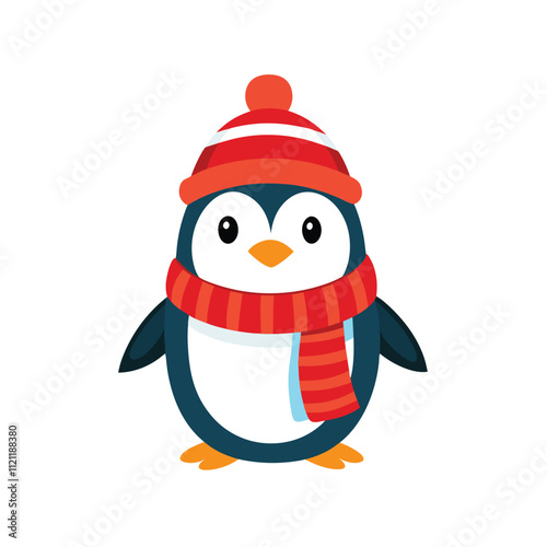 cute penguin wearing scarf