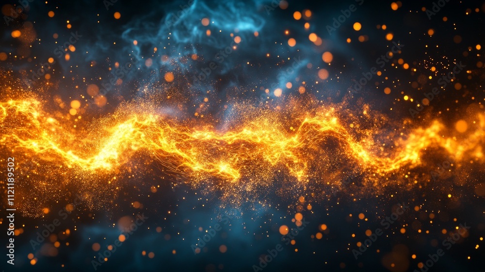 Abstract background. A dynamic visual of fiery energy waves amidst a cosmic background. Abstract background. A dynamic visual of fiery energy waves amidst a cosmic background.