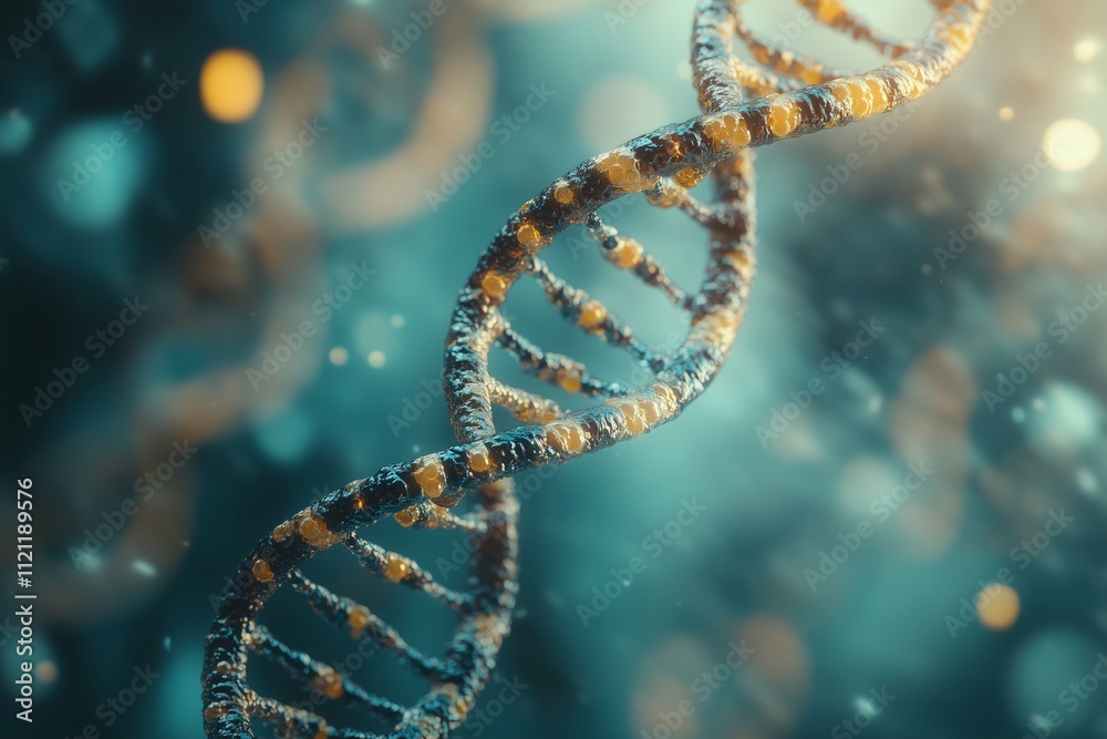 Colored DNA Molecule Structure Showcasing Genetic Code with Maximum Details Colored DNA Molecule Structure Showcasing Genetic Code with Maximum Details