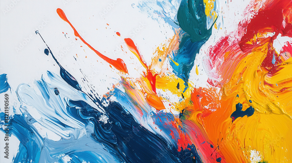 Vibrant Abstract Colorful Swirls and Splashes of Paint on Canvas Background Vibrant Abstract Colorful Swirls and Splashes of Paint on Canvas Background