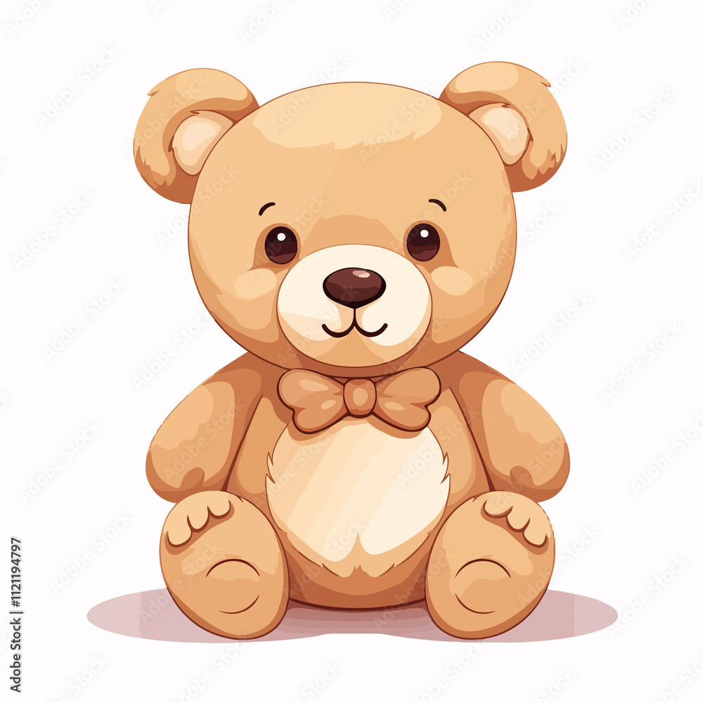 Obraz premium Cute Teddy Bear Vector Illustration for Design Projects on White Background