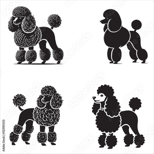 Poodle Silhouette – Elegant and Playful Companion Dog Design for Creative Projects