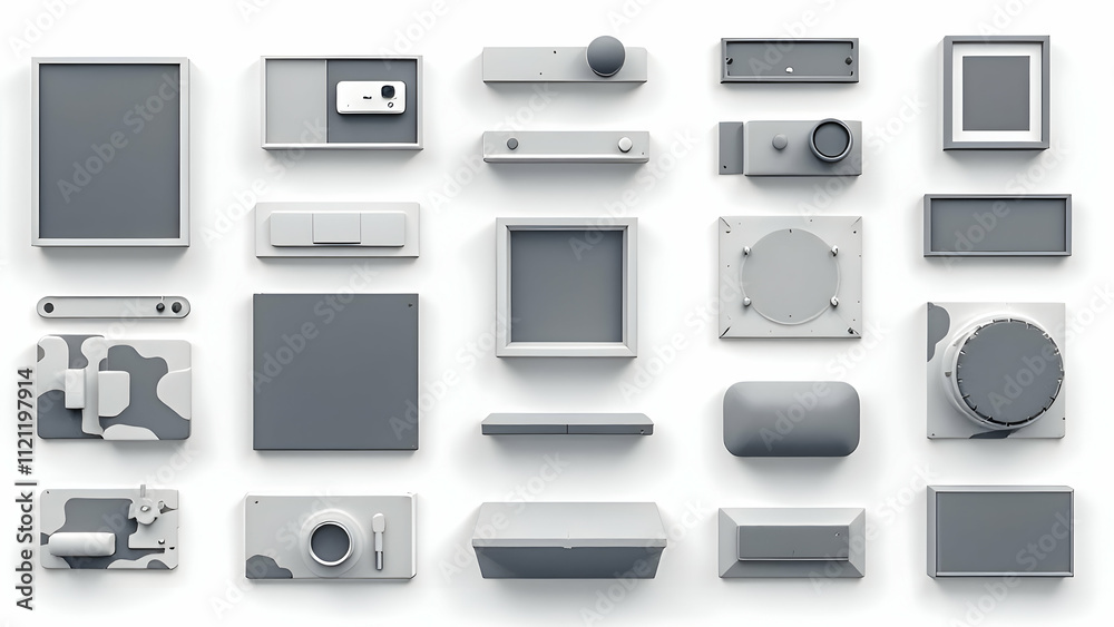 Random graphic resources object collection isolated on white background Random graphic resources object collection isolated on white background