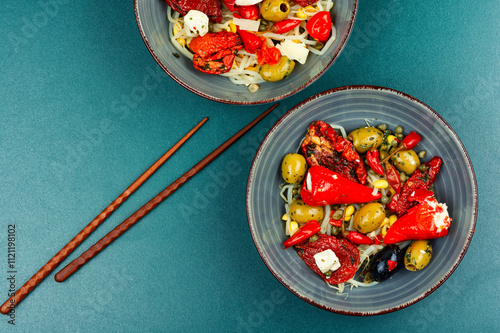 Spicy pickled vegetables salad. photo