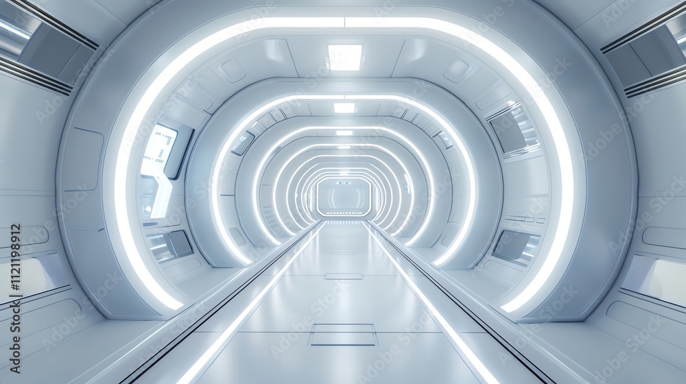 Futuristic tunnel design high-tech environment digital art contemporary style sci-fi conceptualization Futuristic tunnel design high-tech environment digital art contemporary style sci-fi conceptualization