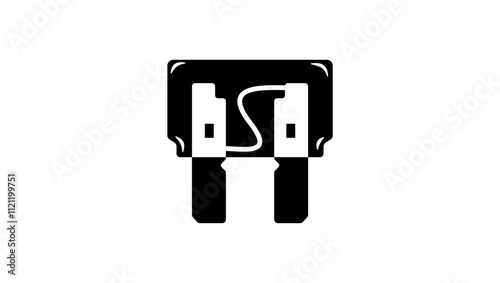 Fuses for power protection , black isolated silhouette