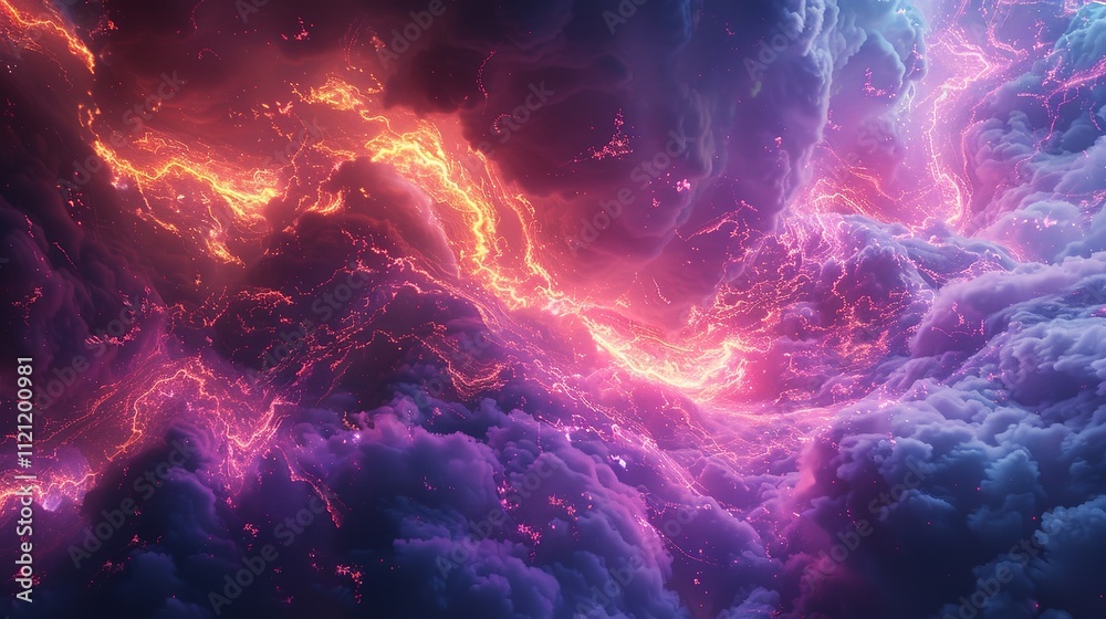 Fototapeta premium A stunning display of vibrant, swirling nebulas with a mix of vivid colors, against the vast expanse of space