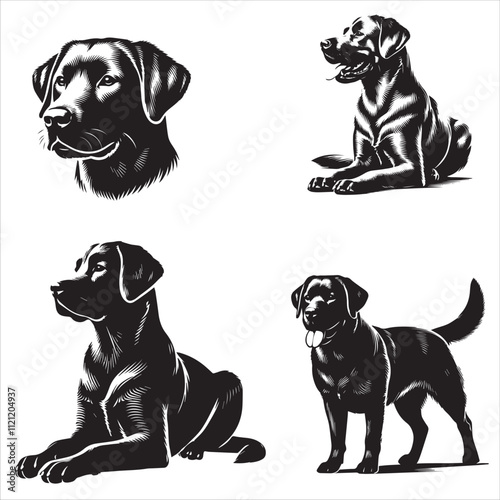 Labrador Retriever Silhouette – Loyal and Friendly Family Dog Design for Creative Projects