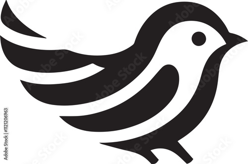 Minimalist black and white bird vector design perfect for logos, illustrations, and creative projects. Clean lines and simple design make it versatile for various digital and print applications.