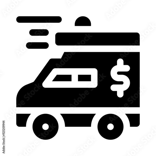 Encashment Car glyph icon