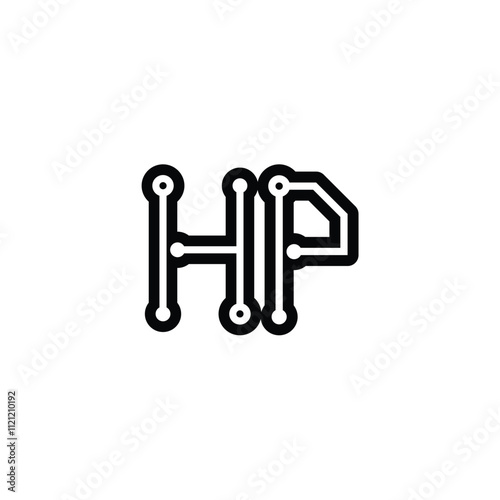 HP monogram logo design letter text name symbol monochrome logotype alphabet character simple logo
