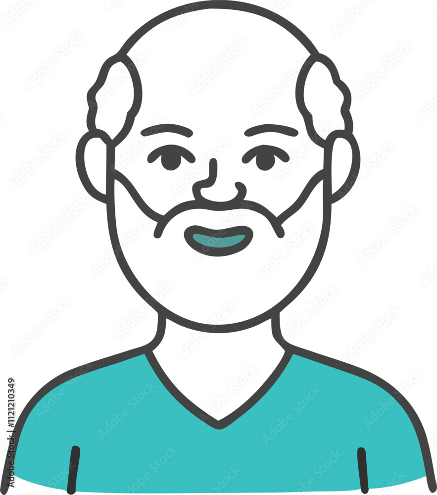 Man with beard vector line icon isolated on white. Man with beard vector line icon for infographic, website or app. Man with beard vector line icon isolated on white. Man with beard vector line icon for infographic, website or app.