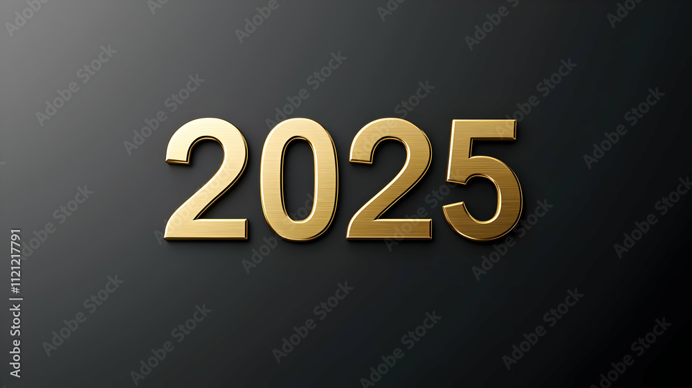 Gold 2025 on black background. Gold 2025 on black background.