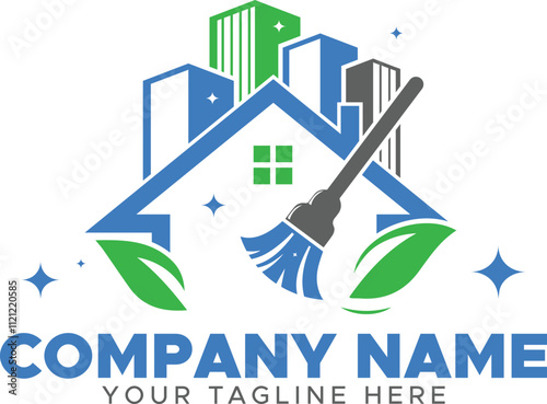 Cleaning Service Business logo Vector Template, Washing or cleaning home logo design