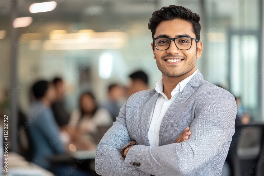 Fototapeta premium young indian business man standing at office