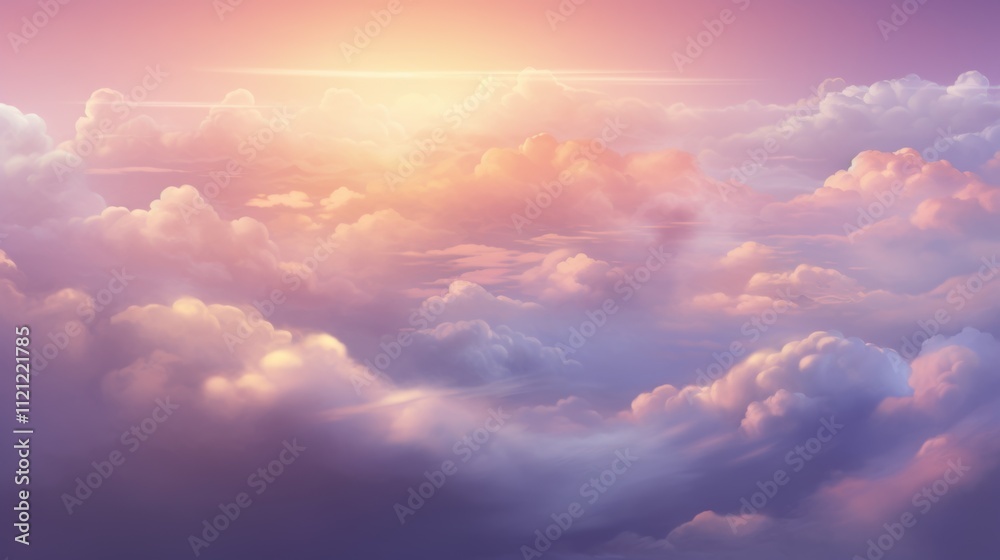 Dreamlike Sky at Twilight with Pastel-Colored Clouds, Serene and Ethereal Atmosphere Dreamlike Sky at Twilight with Pastel-Colored Clouds, Serene and Ethereal Atmosphere