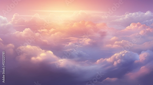 Dreamlike Sky at Twilight with Pastel-Colored Clouds, Serene and Ethereal Atmosphere