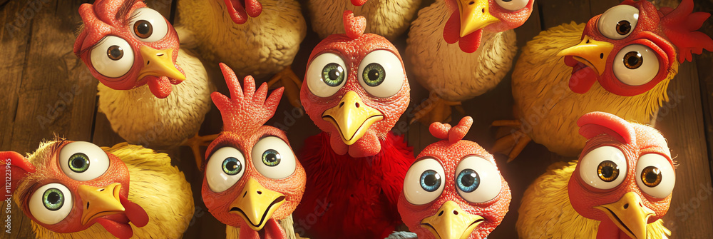 surprised chickens, AI generated