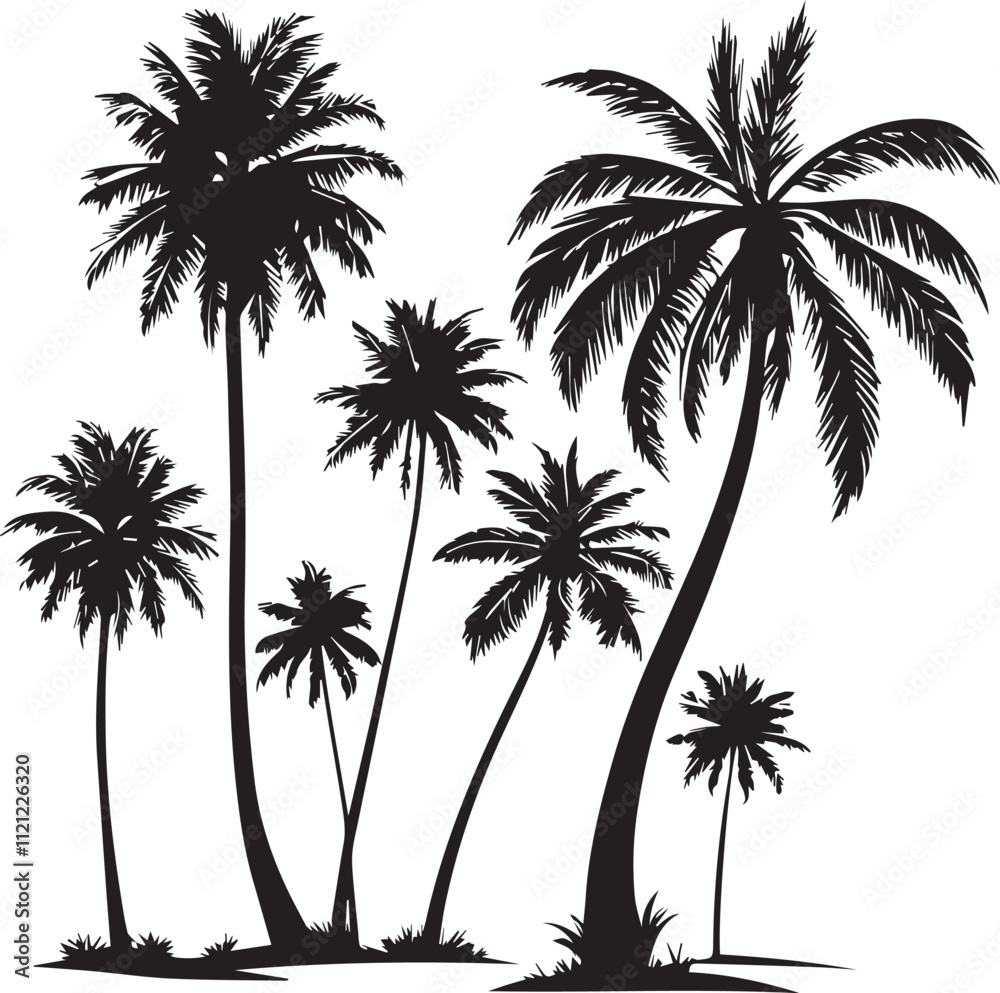 Obraz premium silhouette of coconut tree