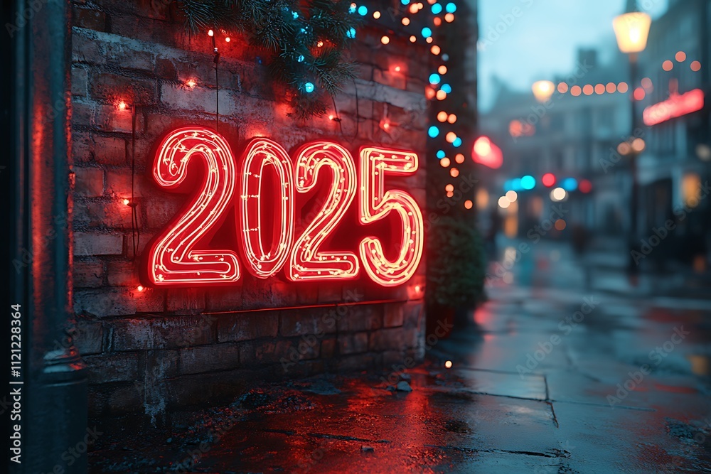 A Red Neon 2025 Sign on a Brick Wall
A Red Neon 2025 Sign on a Brick Wall