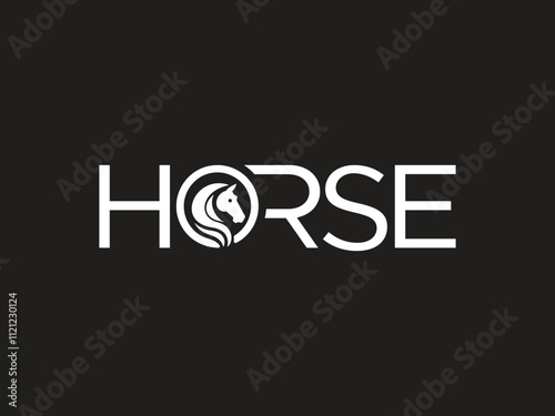 Horse Logo Design,Text Based  Horse Logo Design, Horse Icon Design, Horse Logo Vector Template