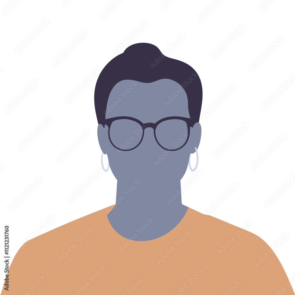 Man with glasses. Flat style vector illustration isolated on white background. Man with glasses. Flat style vector illustration isolated on white background.