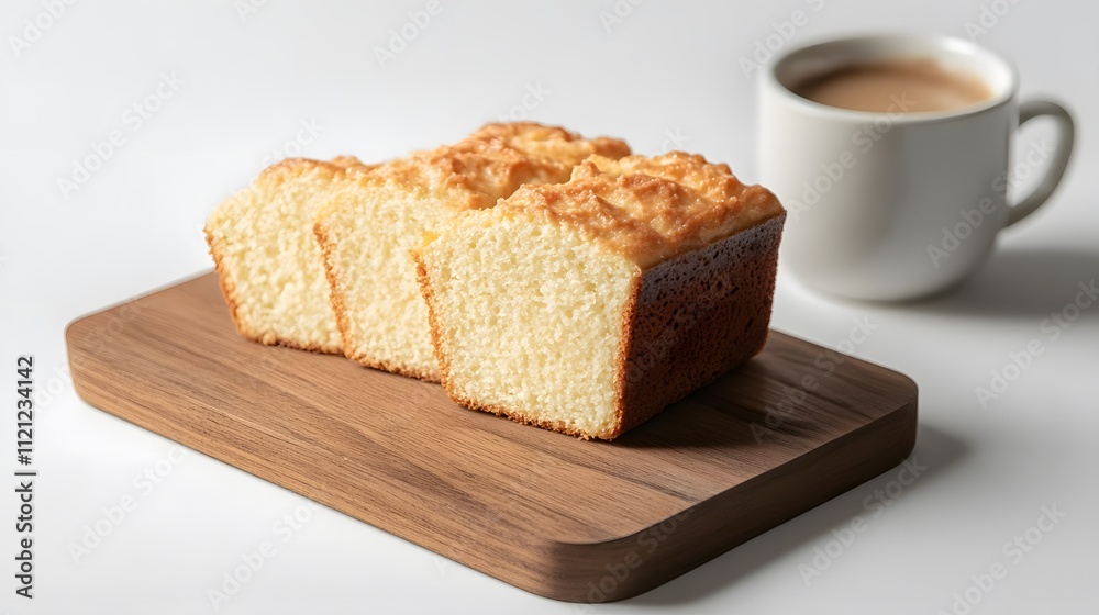 Delectable Homemade Pound Cake Slice with Coffee Delectable Homemade Pound Cake Slice with Coffee