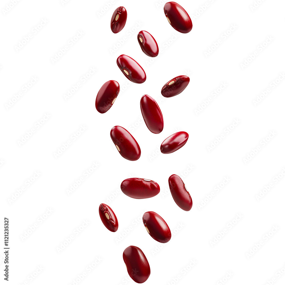 red kidney beans falling in scattered pattern red kidney beans falling in scattered pattern