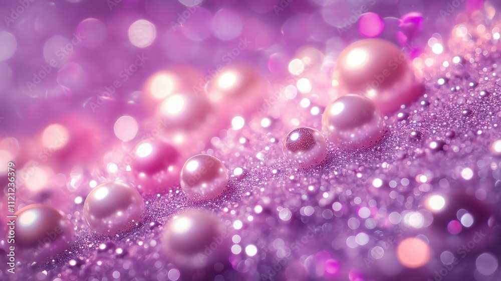 A wave of bubbles and glitter flows in the light A wave of bubbles and glitter flows in the light