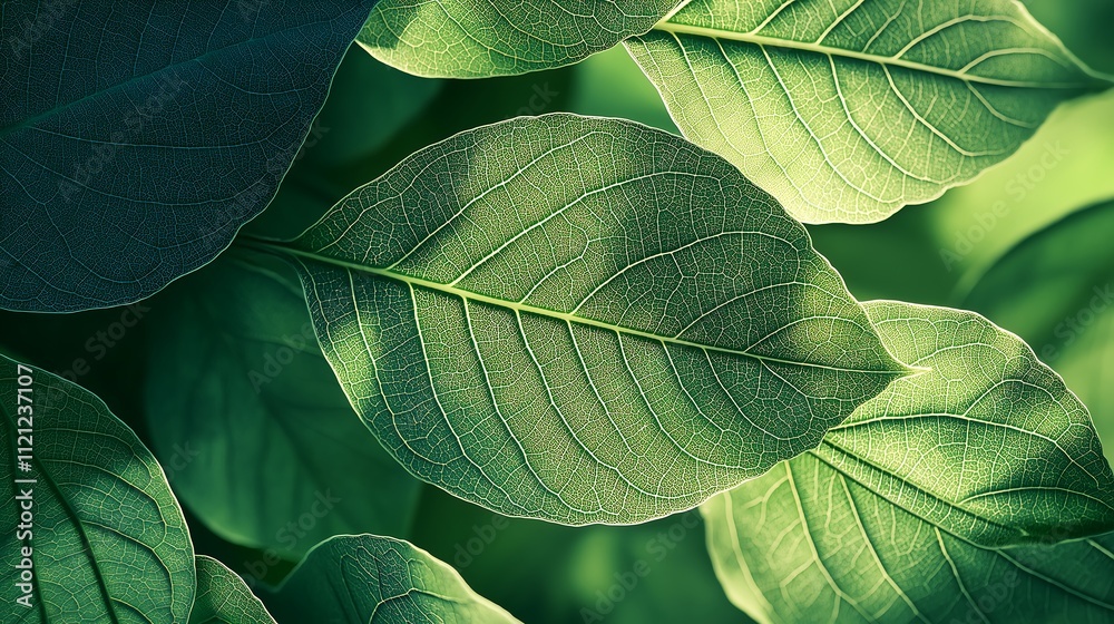 Obraz premium Cinematic photography of sunlight falling on leaves.