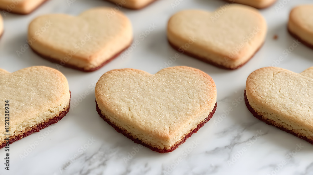 Heart-Shaped Sliced and Baked Cookies with a Red Glaze, Perfect for Valentine’s Day or Special Occasions, Decorated with Love and Sweetness Heart-Shaped Sliced and Baked Cookies with a Red Glaze, Perfect for Valentine’s Day or Special Occasions, Decorated with Love and Sweetness