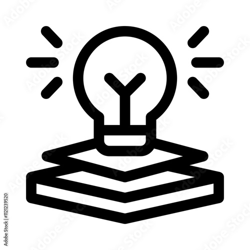 Book with Bulb line icon