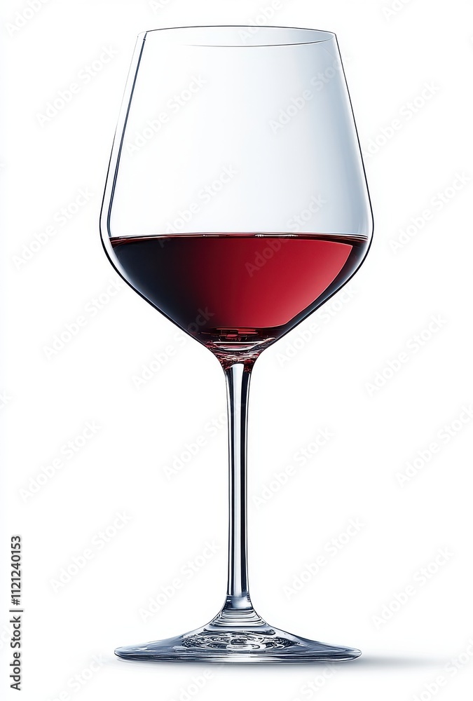 Elegant Red Wine Glass Filled with Rich Red Wine on a Clean White Background, Perfect for Wine Enthusiasts and Culinary Art Photography Elegant Red Wine Glass Filled with Rich Red Wine on a Clean White Background, Perfect for Wine Enthusiasts and Culinary Art Photography