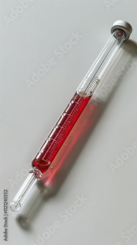 Graduated Cylinder with Red Liquid