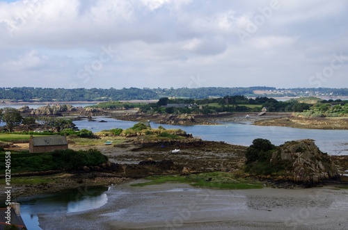 Birlot tidal mill on the Brehat island in Brittany in France, Europe