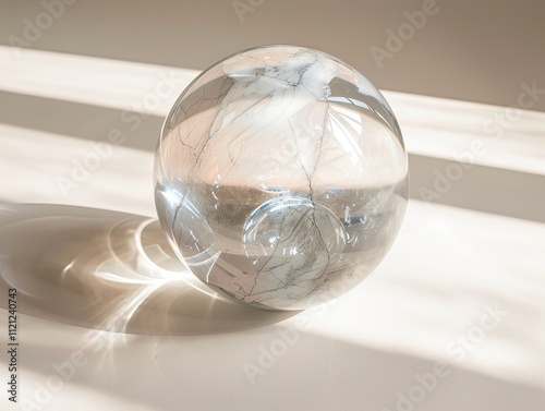 Glass Sphere with Light Streaks
