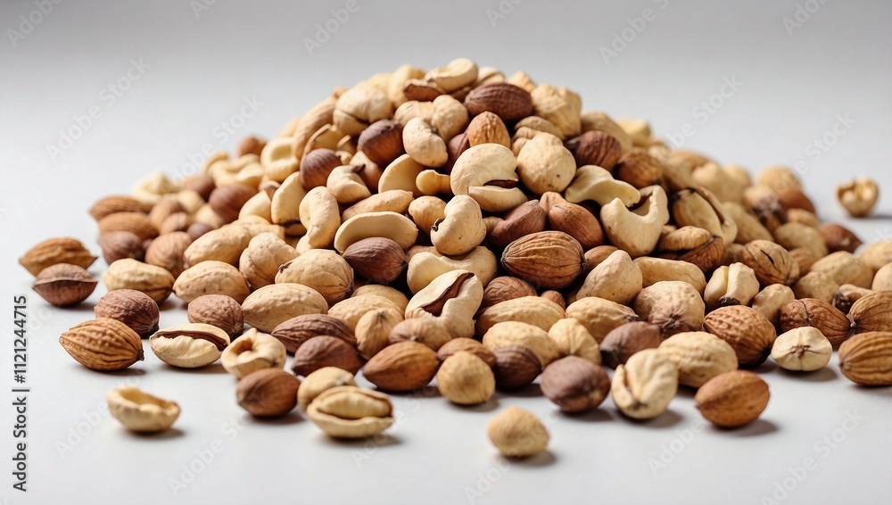 Mixed Organic Nuts on White Surface Mixed Organic Nuts on White Surface