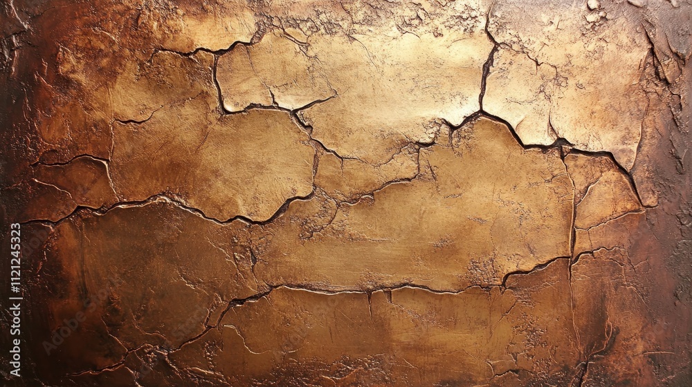 Cracked Earth Texture, Burnished Gold Surface, Abstract Background, Rustic Patina, Weathered Layer, Organic Patterns Cracked Earth Texture, Burnished Gold Surface, Abstract Background, Rustic Patina, Weathered Layer, Organic Patterns