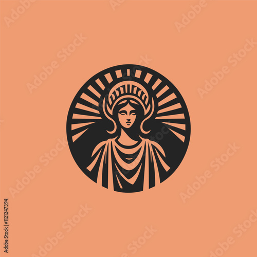 Elegant athena goddess logo