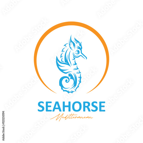 seahorse logo vector illustration design. this logo Can use in branding, maritim company, fashion and brand company