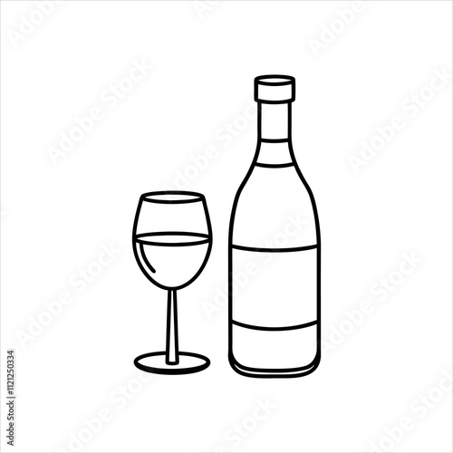 wine bottle and glass