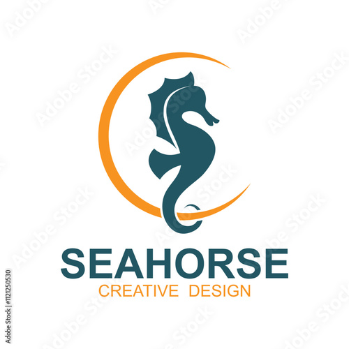 seahorse logo vector illustration design. this logo Can use in branding, maritim company, fashion and brand company