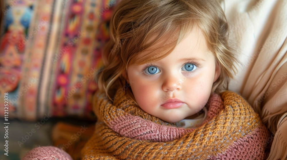 Charming portrait of a five month old baby with striking blue eyes, perfect for baby themed banners Charming portrait of a five month old baby with striking blue eyes, perfect for baby themed banners
