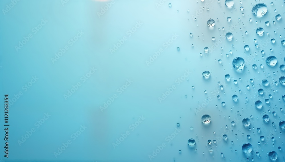 Serene blue surface with delicate raindrops. Minimalist design with ample space for text. Perfect background for various creative projects like wallpapers posters. Image evokes calmness, freshness. Serene blue surface with delicate raindrops. Minimalist design with ample space for text. Perfect background for various creative projects like wallpapers posters. Image evokes calmness, freshness.