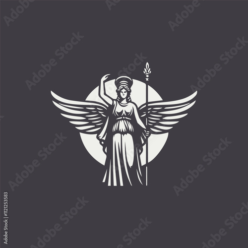Elegant athena goddess logo