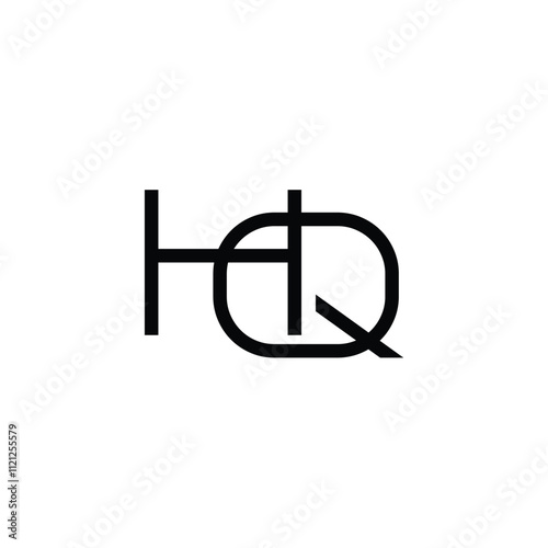 HQ monogram logo design letter text name symbol monochrome logotype alphabet character simple logo