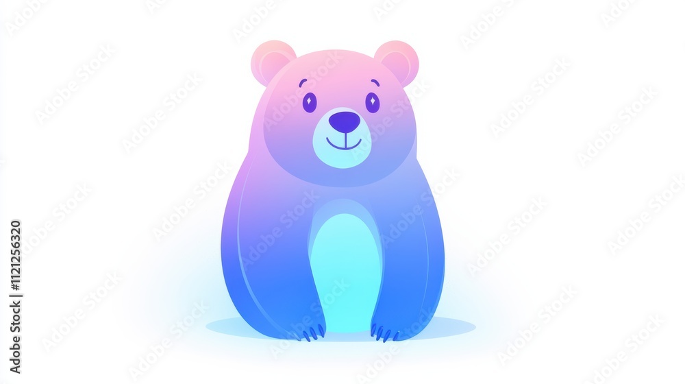 Cute cartoon bear character digital art playful setting soft colors whimsical perspective Cute cartoon bear character digital art playful setting soft colors whimsical perspective