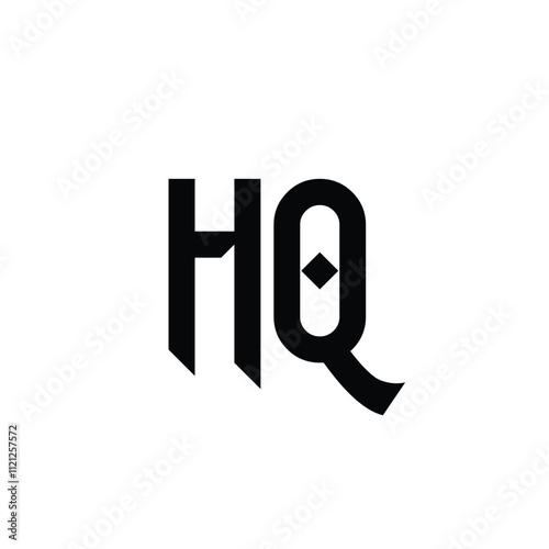 HQ monogram logo design letter text name symbol monochrome logotype alphabet character simple logo