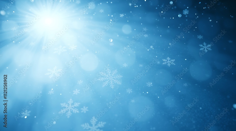Winter Wonderland Sparkle: A mesmerizing backdrop of snowflakes and sunbeams dancing on a cool blue canvas, perfect for winter-themed designs. Winter Wonderland Sparkle: A mesmerizing backdrop of snowflakes and sunbeams dancing on a cool blue canvas, perfect for winter-themed designs.
