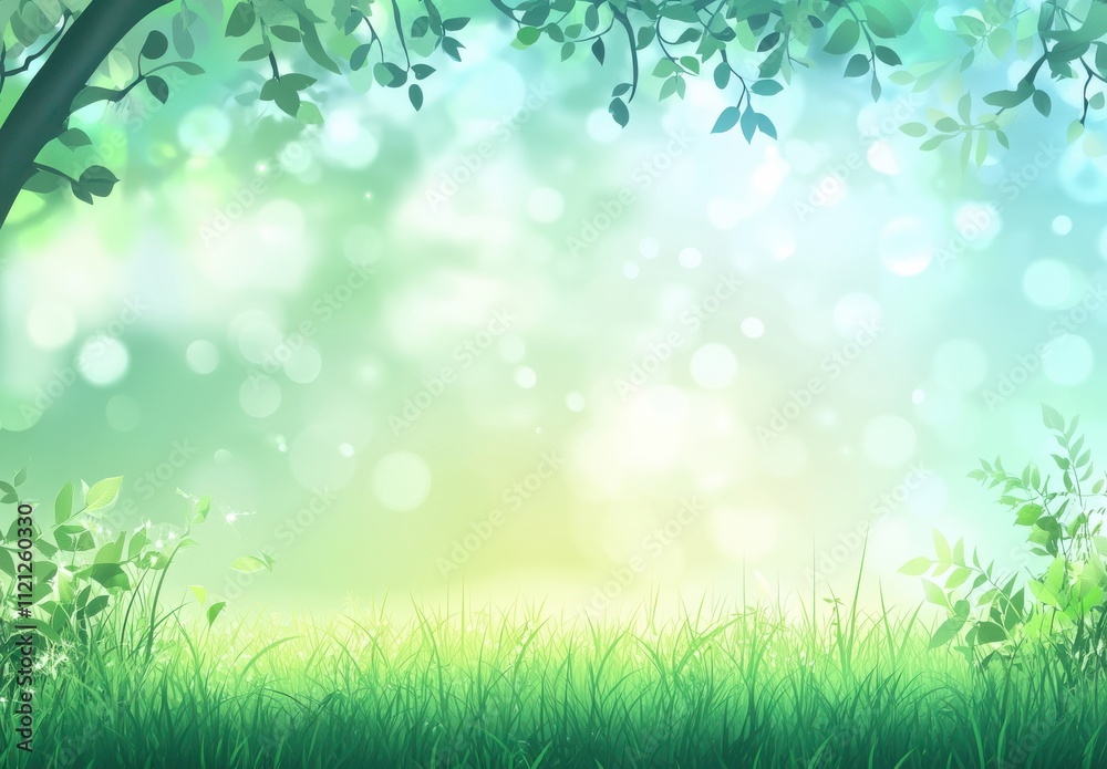 Serene Green Landscape with Soft Light and Gentle Bokeh Effect, Ideal for Nature Backgrounds and Relaxing Ambient Designs in Various Creative Projects Serene Green Landscape with Soft Light and Gentle Bokeh Effect, Ideal for Nature Backgrounds and Relaxing Ambient Designs in Various Creative Projects